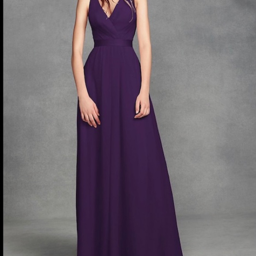 Vera Wang Chiffon Halter w/ Tulle Bow Bridesmaid Dress